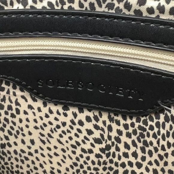 SOLE SOCIETY Envelope Clutch with Gold Hardware in Black and Gray